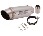 Tłumik srebrny z napisem SC project