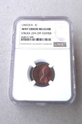 USA 1 cent Lincoln MINT ERROR  NGC MS63 RB