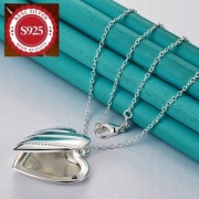 Srebrny Naszyjnik 925 – Otwierane Serce na Zdjęcie | Sekretnik 70 cm