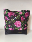 Torba shopper hand made nowa kwiaty floral piwonie 