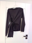 Zara elegancka czarna bluzka koszula damska z długim rękawem 42XL pas