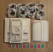 Pakiet akcesoriów Apple iPhone (5x etui, 5x szkło, 20x kabel USB-C oplot)