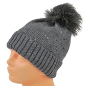 Czapka zimowa damska Akaz model 529 - szara