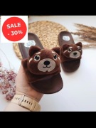 Wyprzedaż Kapcie brązowe 30 misie z misiami pluszowe miękkie z uszami 