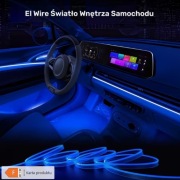 Neonowe podświetlenie EL Wire do auta elastyczny kabel LED RGB/niebieski 5m