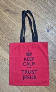 Torba bawełniana KEEP CALM AND TRUST JESUS 280g na ramię