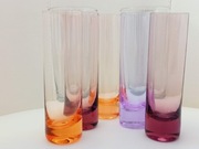 **LUFA kolorowe kieliszki SHOT + long drink Lausitzer Glas 1970+