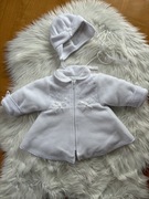 Zestaw na chrzest święty płaszczyk i czapeczka biała