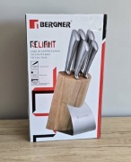 Zestaw noży w drewnianym bloku Bergner Reliant BG-4205-MM