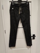 Nowe spodnie materiałowe na kant żakardowe czarne Topshop Kate Moss M/38/10