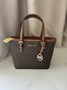 Michael Kors torebka do ręki na ramię ciemnobrązowa z Logo 19/28 cm