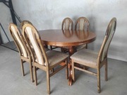 Jednym dębowy stół 6 krzeseł 