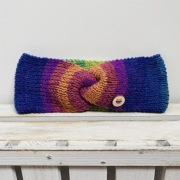 Kolorowa opaska na głowę uszy włosy ręcznie robiona twist