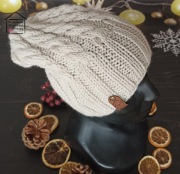Czapka beanie na zimę,ciepła, wełniana, rękodzieło, handmade 