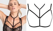Harness z chokerem Samanta Lara V100 S/M, pasy na biustonosz, open bra