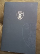 Teczka A4 na kartki A4 rozkładana papierowa granatowa Straż Miejska 