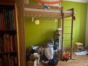 Łóżko piętrowe z litego dębu 180 cm wysokie na materac 200x90