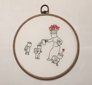 tamborek 22 cm wyhaftowany NAUCZYCIEL