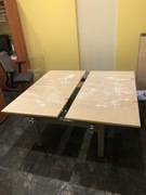 Biurko elektryczne z regulowanym blatem, drewno jasny brąz 