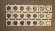 2 zł . 2011 r . komplet , zestaw 21 szt . w holderach ,GN 