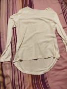 Biała bluzka długi rękaw przód z jedwabiu Tchibo L 40 42