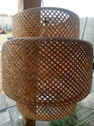 Boho Lampa WISZĄCA BONN RB pleciony klosz DUŻA 40cm E27 czarna podsufitówka