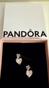 Pandora kolczyki srebrne 2 serca - Nowe