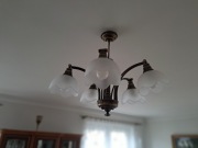 Żyrandol, lampa do salonu 5x E27 mosiądz patynowy