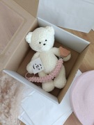 Zestaw miś i zawieszka do smoczka handmade 