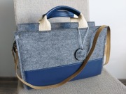 Felt Label szara filcowa torebka do ręki na ramię kuferek filc eko skóra