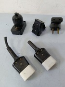 Zestaw PRL Bakielitowy Bezpiecznik 10A, Wtyczki, Złodziejki 5 sztuk Zestaw