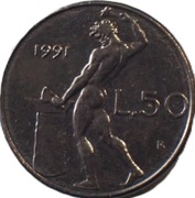 Włochy 50 lire z 1991 roku (mała) - OBEJRZYJ MOJĄ OFERTĘ