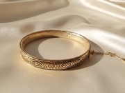 Bransoleta stal damasceńska, bangla złocona