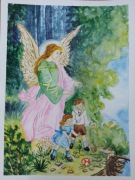 Obraz akwarelowy Anioł Stróż