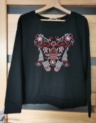 Czarna bluza dresowa z haftem folkowym ludowym Clockhouse L