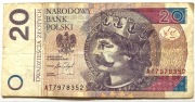 Banknot 20 zł  2016 rok unikat AT 7978352