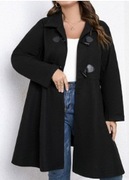 Shein płaszcz damski czarny klasyczny bez kaptura rozmiar 4XL
