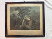 Stara Rycina XIX w. - Paul et Virginie | Scena Rodzajowa | Francja