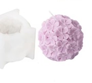 Duża KULA KWIATOWA forma silikonowa 7.8*10 do odlewów Świec Mydła Gipsu 