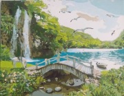 Obraz malowany ręcznie farbą akrylową 40x50 cm.