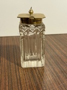 Stary pojemnik na przyprawy szkło szlifowane mosiądz