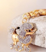 Pies pudel, pudelek, breloczek, cyrkonie