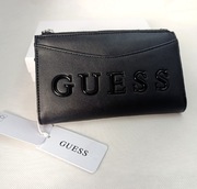 Portfel GUESS Czarny z Napisem GUESS i Zamek Nowy