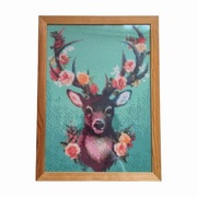 obraz jelenia haft diamentowy (diamond painting) + drewniana ramka