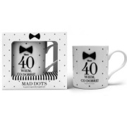 Elegancki Kubek MAD DOTS - Mam 40 lat i wiem co dobre! NOWY