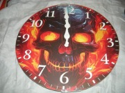 Kościotrup trupia czaszka zegar ścienny pokojowy cichy
