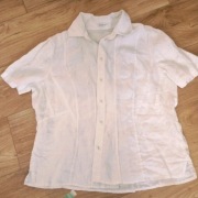 AL_365) Koszula lniana Bonita r. 42 taliowana biała