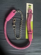 Różowa smycz z karabińczykiem