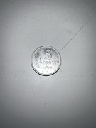 Moneta 5 groszy 1962 bez znaku mennicy