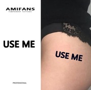 TATUAŻ TYMCZASOWY JEDNORAZOWY CZARNY NAPIS USE ME 3 ARKUSZE